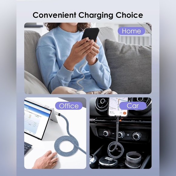 New Magtame Magnetic Braided Lightning Cable, iPhone 3.3ft Charge Cord - Picture 6 of 7